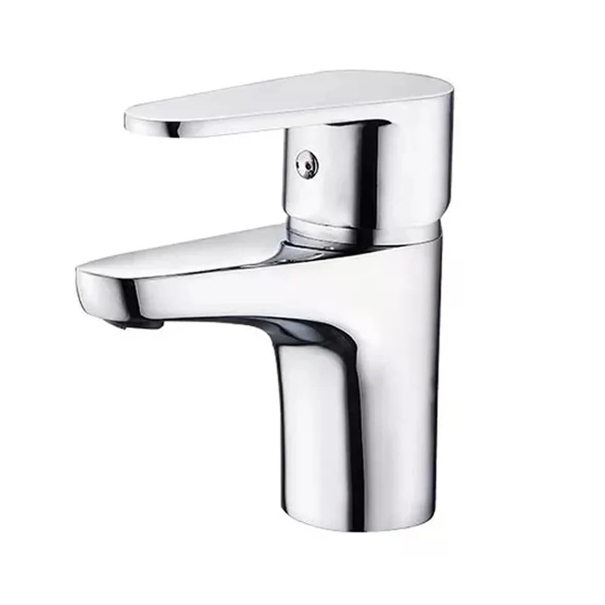 Torneira de banheiro monocomando em aço inoxidável cromado, elegante e moderna