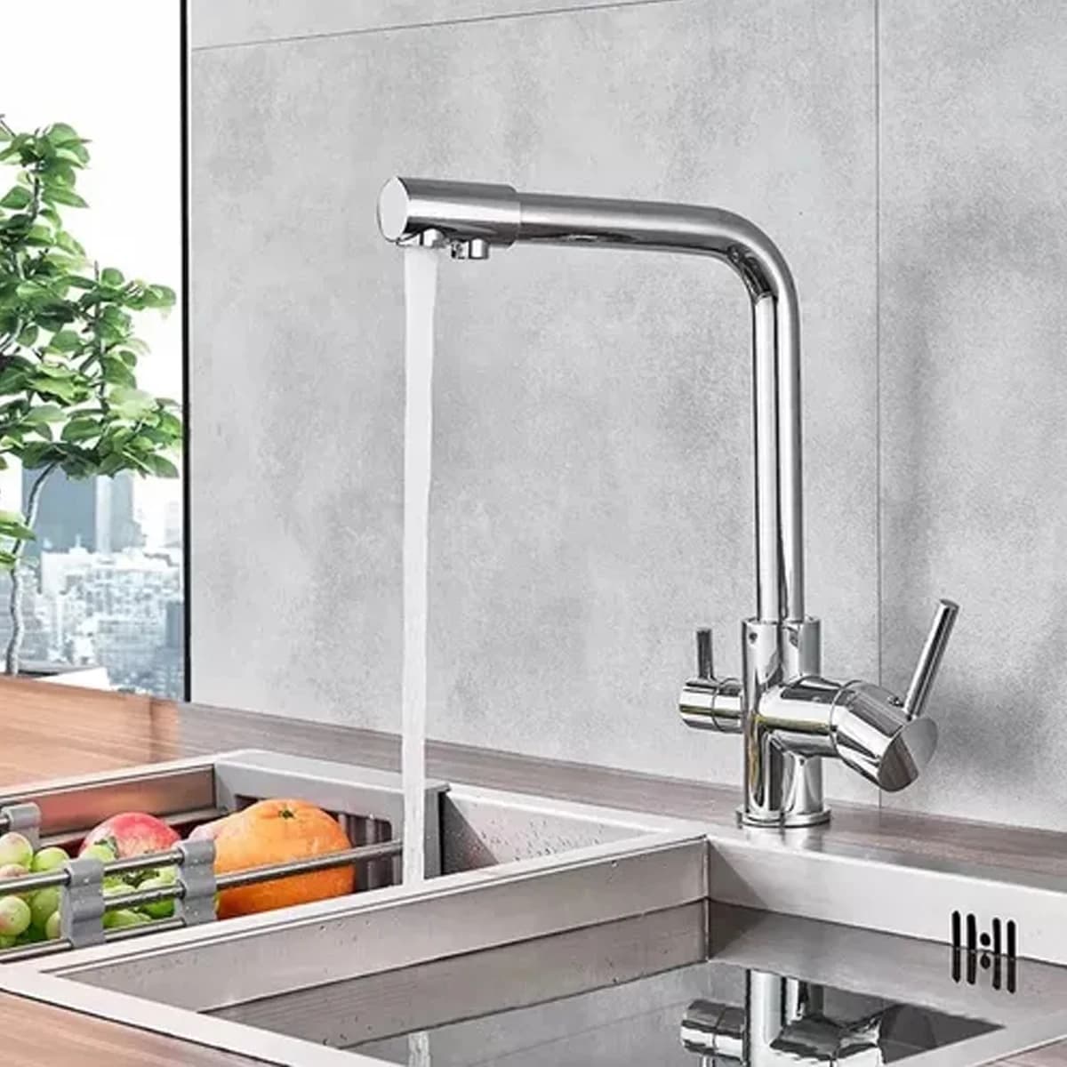 Torneira De Cozinha Gourmet Misturador Giratorio 360o Monocomando Cromado Luxo Dc-6021