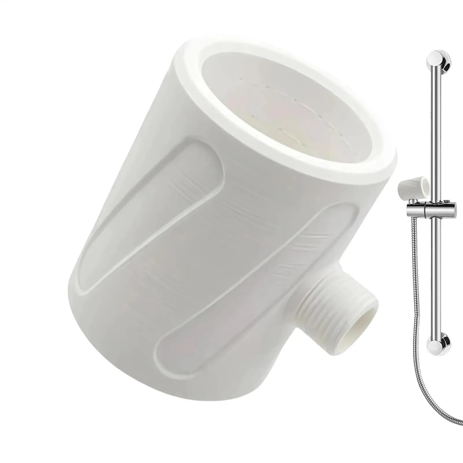 Chuveiro de banheiro branco com padrão de jato circular para banho masculino