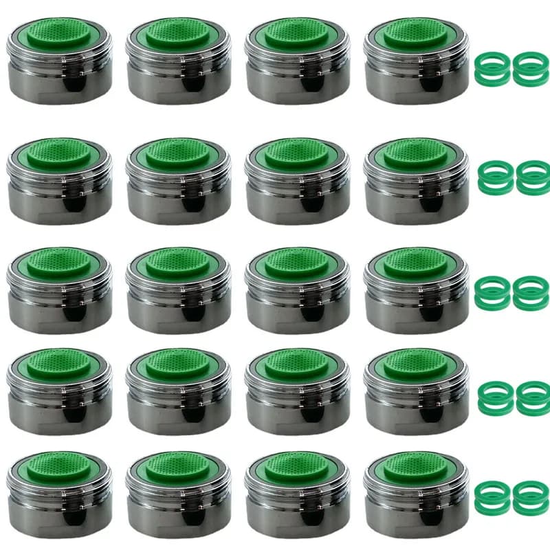 Arejador de Torneira M24 Macho, Conjunto com 20 Arejadores de Torneira Economizadores de Água com Bico de Filtro ABS, Peças de Reposição, Corpo de Latão