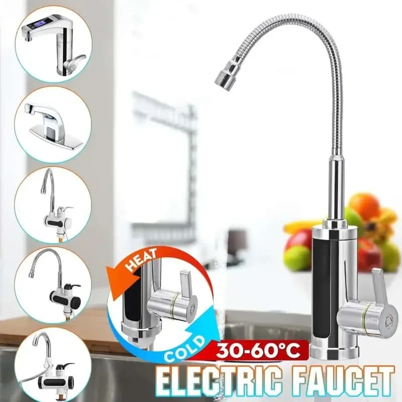 3000w 220v fluxo de cozinha elétrico aquecedor de água torneira de água quente instantânea aquecedor de aquecimento frio tankless aquecedor de água com led