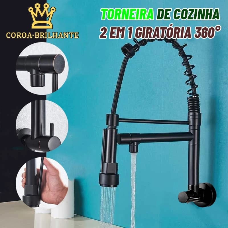 Torneira de Cozinha Gourmet com Mesa Removível/Pulverizador de Parede 2 Jatos Envio em 12h SP