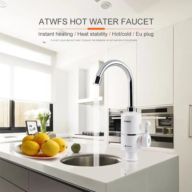 ATWFS-Tankless aquecedor elétrico de água, torneira da cozinha, Instant Hot Water Tap, Instantâneo Heater3000W, mais novo