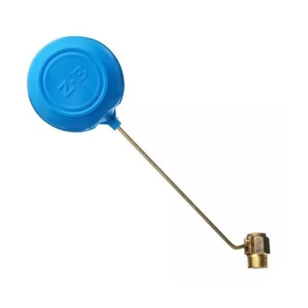 Boia de torneira azul claro 3/4 para caixa de água com conector de latão