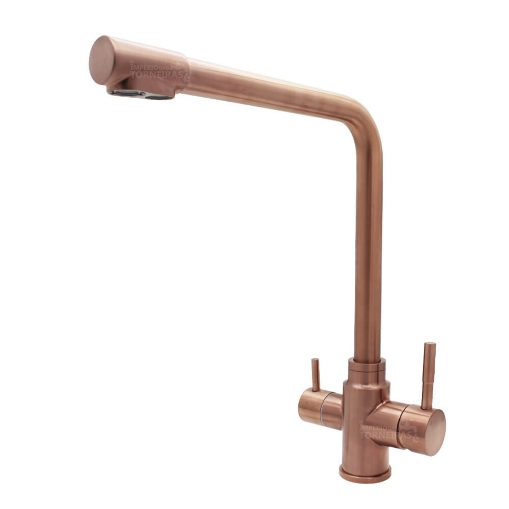 Torneira Monocomando Cozinha com Saída para Filtro Rosê Gold Fosca 3355