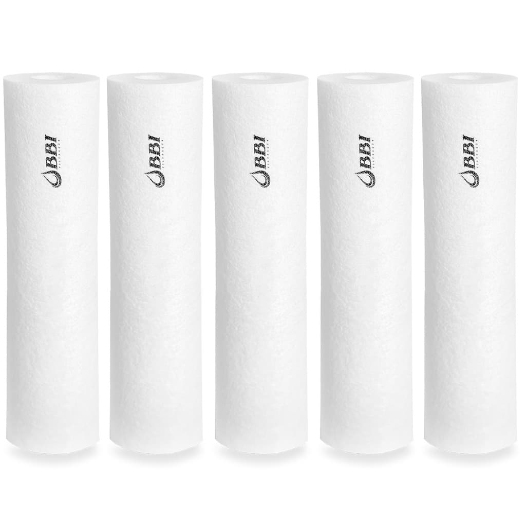 Kit 5 Refil Cartucho Filtro Caixa D'água Polipropileno BBI Liso 9 3/4 5 Micra
