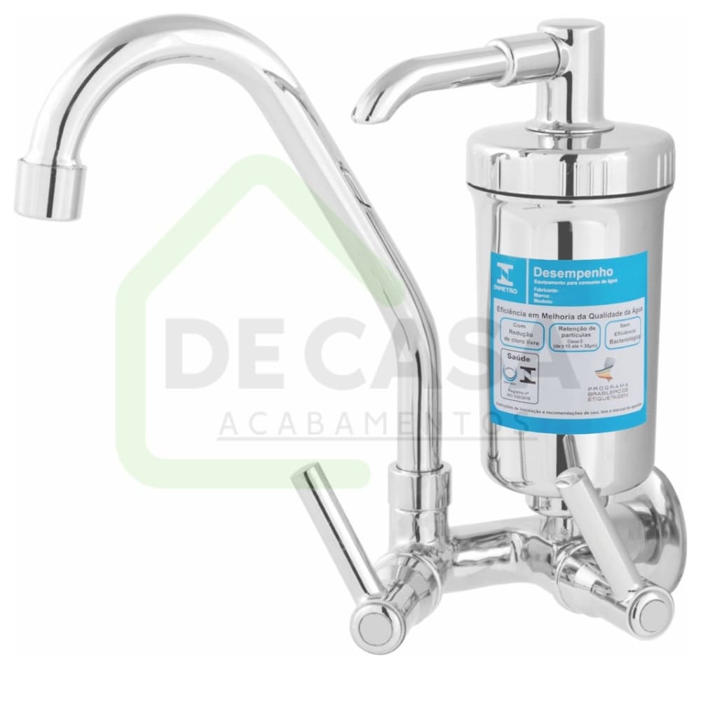 Torneira de Cozinha com Filtro em ABS Embutido Bica Móvel 1/4 de Volta 2170 c65 torneira com filtro