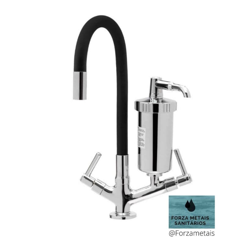 Torneira Com Filtro Gourmet Silicone Preta Aladim C-31