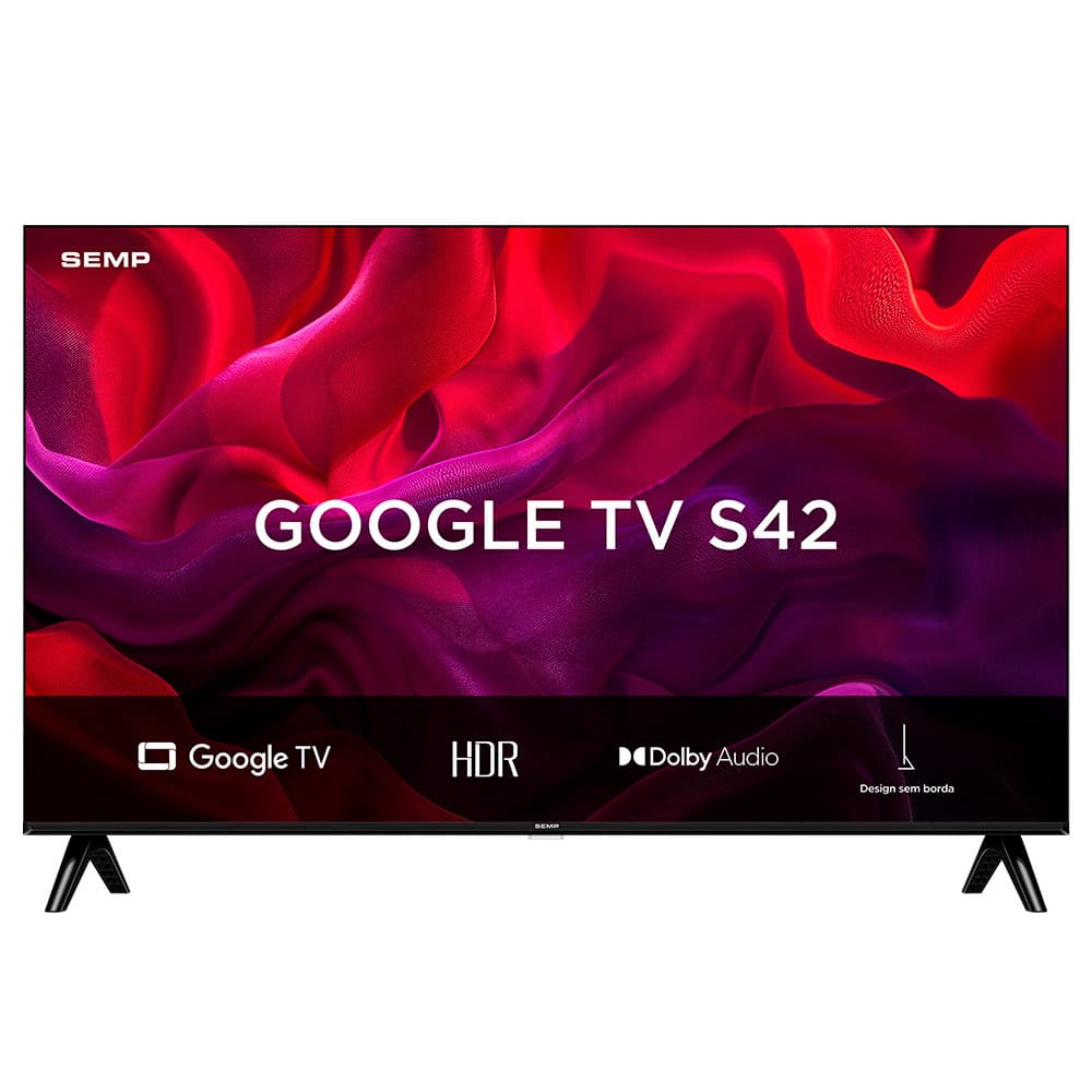 Smart TV Semp 32 Polegadas LED HD S42 WiFi Bluetooth Google TV 2 HDMI HDR10 Dolby Audio 32S42