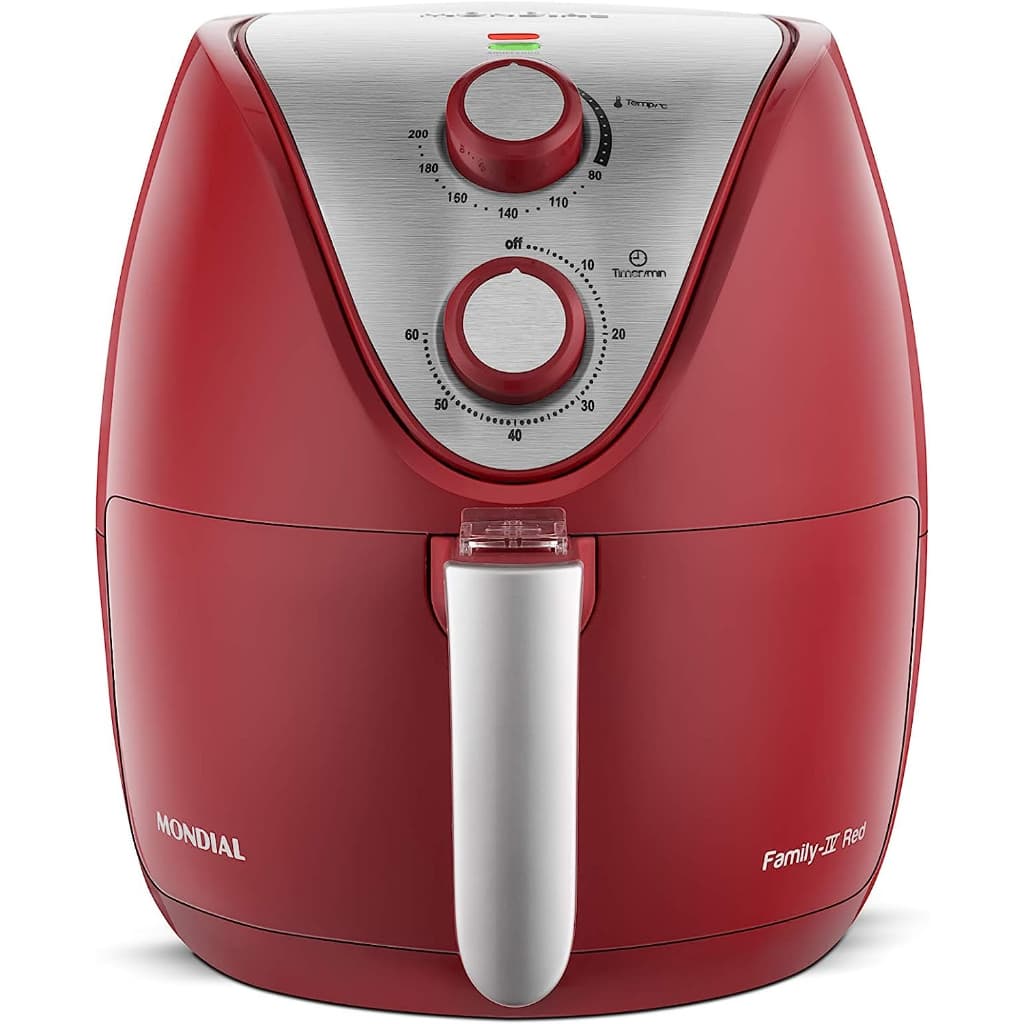 Panela Air Fryer e Fritadeira Elétrica Sem Óleo Mondial AF-32-RI 3,5L - Vermelha/Inox 127v