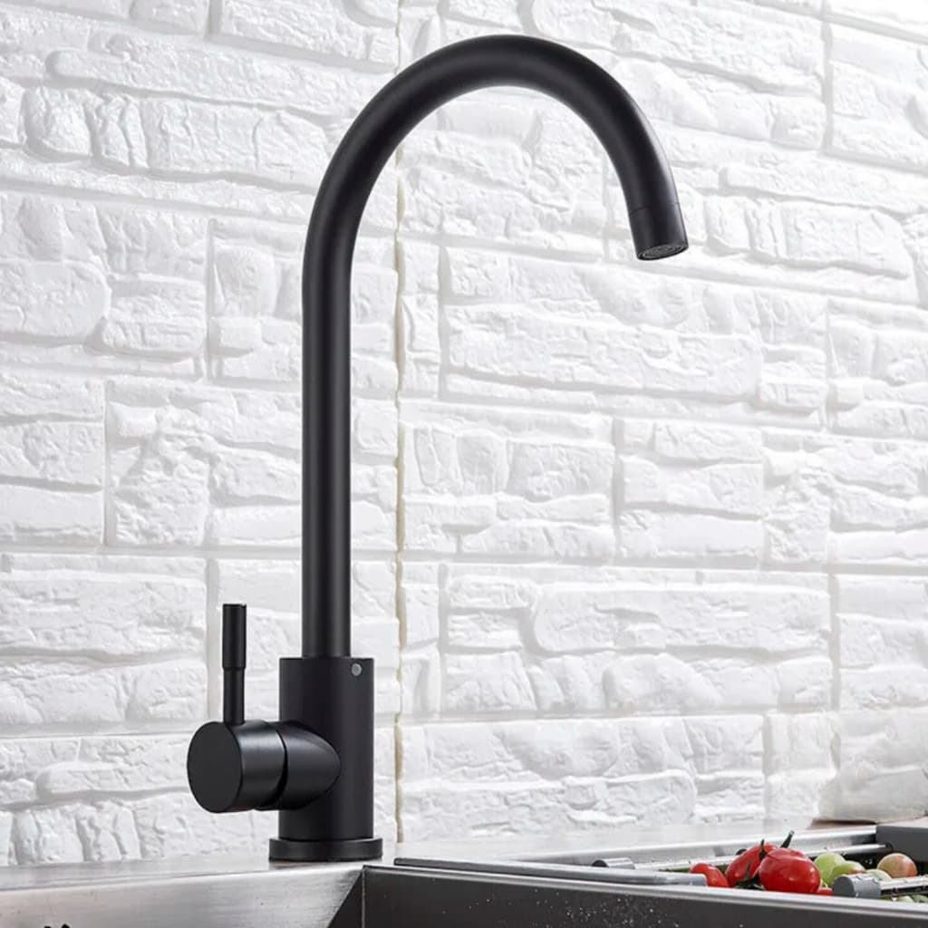 Torneira Monocomando Agua Quente e Frio Slim Black Cozinha Gourmet Bica Movel 360 Graus Super Luxo