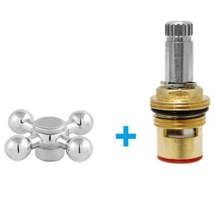 Reparo Para Torneira Kit Completo 100% Mecanismo Cartucho 1/4 Volta C33 Volante Metal
