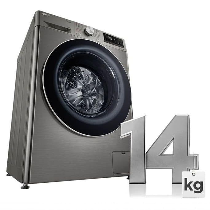 Lava e Seca Smart LG VC2 14kg Inox Look Com Inteligência Artificial AI DD CV9014PC2A 220V