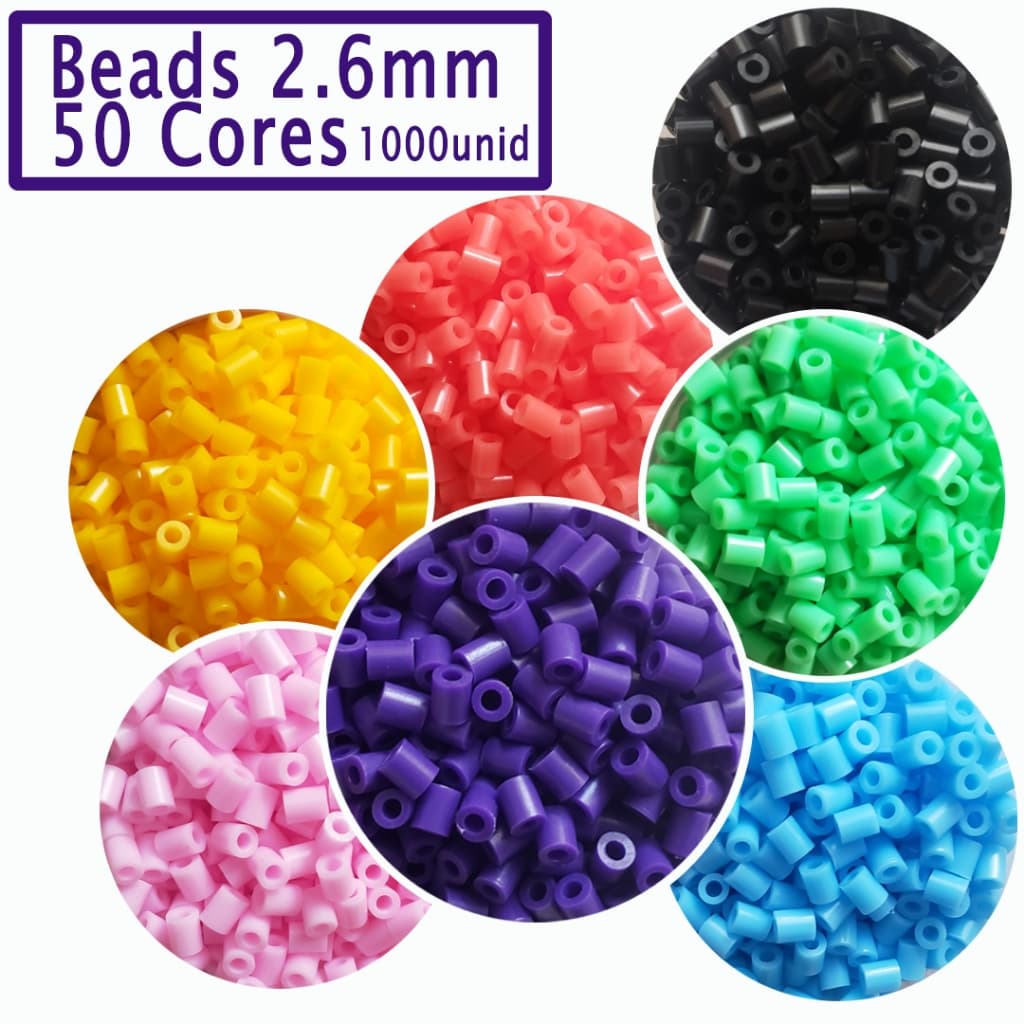 Hama Beads Perler tipo HARD 2.6mm 50 CORES (1000unid por pacote) Marca Artkal