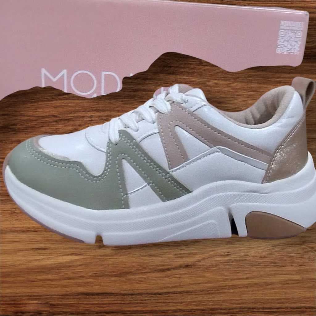 Tênis Modare Ultra Conforto,supe leve ,solado flexível nas cores Branco Off,Preto,Dourado,Branco Off e Camel,Branco,Came