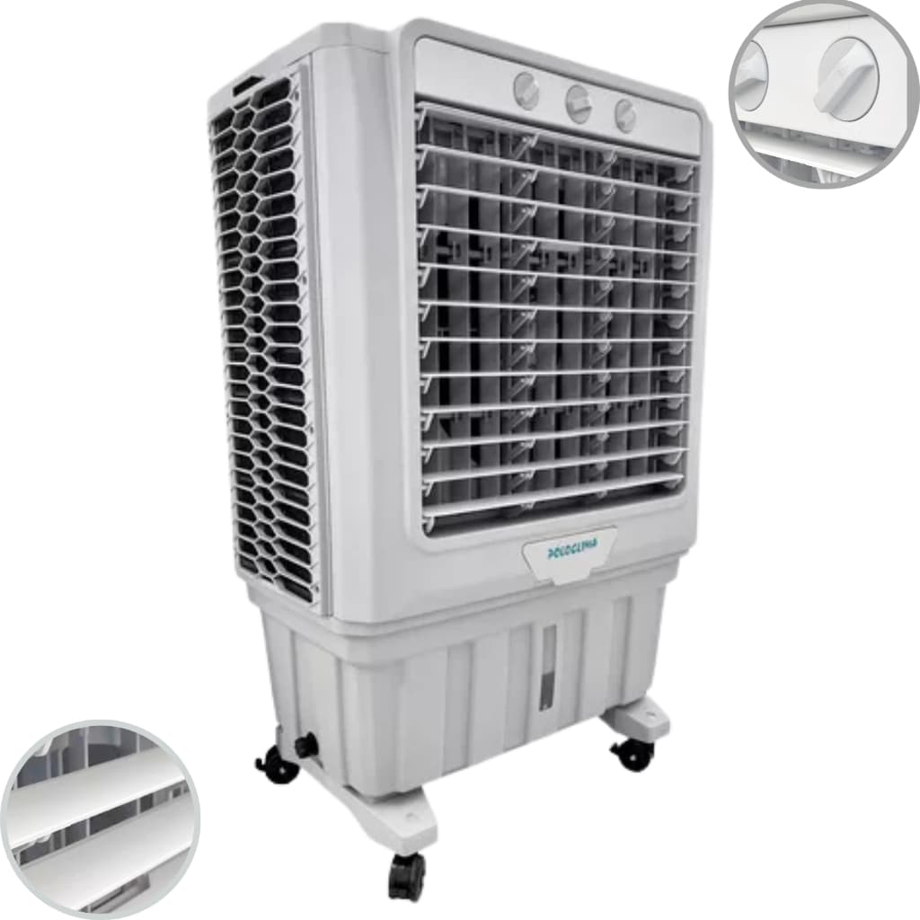 Climatizador De Ar Portátil Potente 70 Litros Industrial Comércio Igreja Polo Clima Ventilador Forte