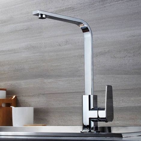 Torneira Slim L Misturador Monocomando Cozinha Bancada Luxo Rotação 360º