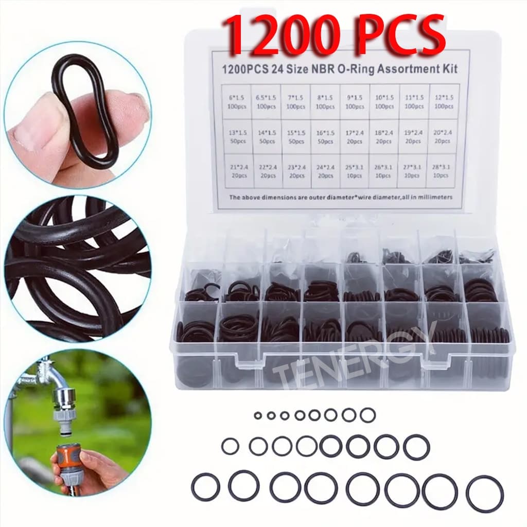 1200 Pcs Anel De Vedação Junta De Borracha O-Ring Sortido Com Caixa Kit Anéis De Vedação Para Torneira