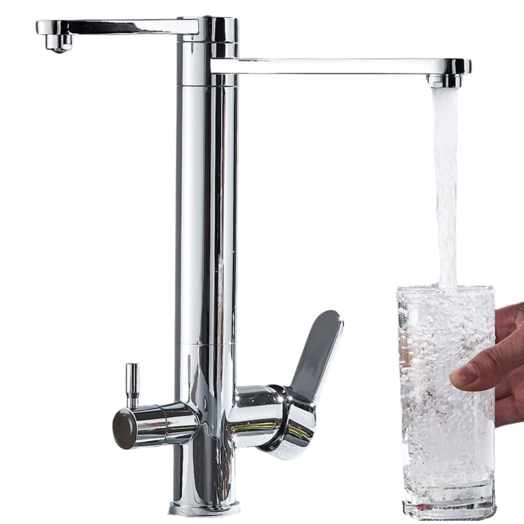 Torneira com Filtro de Cozinha Gourmet Bancada Pia Dupla Saída