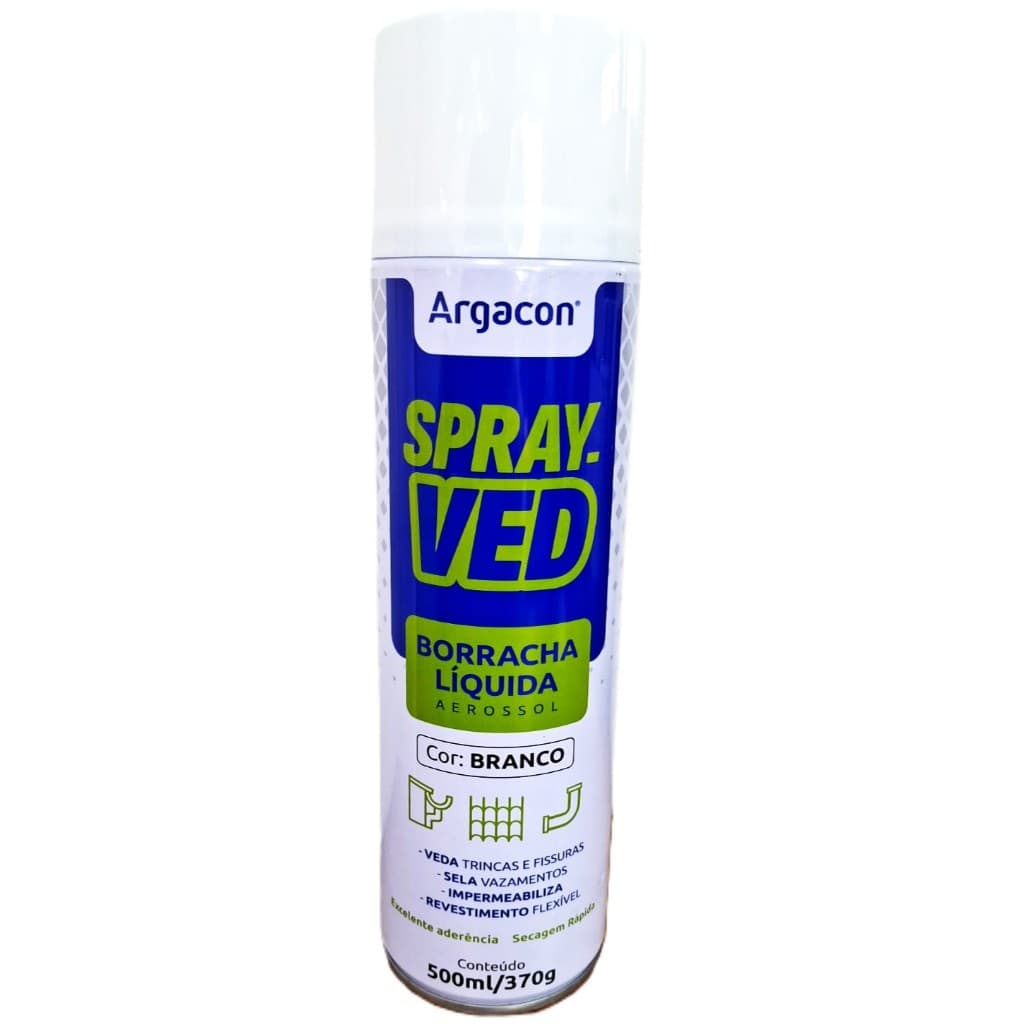 Spray Borracha Líquida 500ml Branco Argacon Selante Vedante