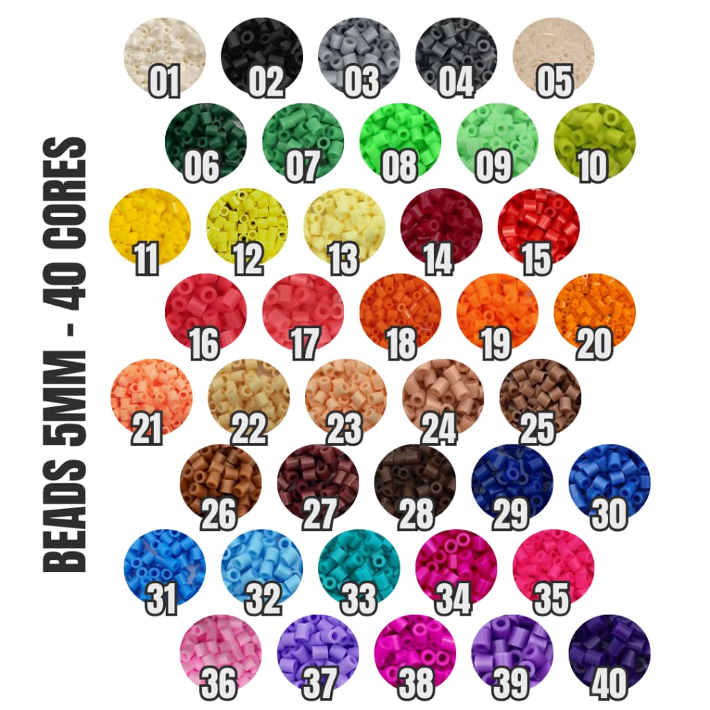 Hama Perler Beads 5mm - 40 CORES (500unid por pacote) Marca Artkal