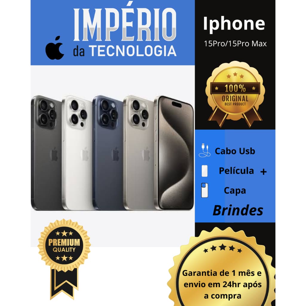 Celular Iphone 15/ 15 Pro/ 15 Pro Max 256gb 100% Original Com Garantia