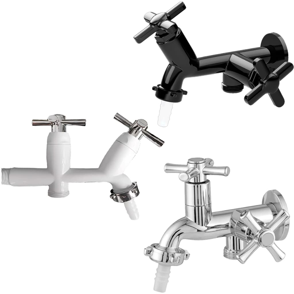 Torneira Para Máquina De Lavar Branca Cromada E Branca/Preto Alta Qualidade C/ Bico