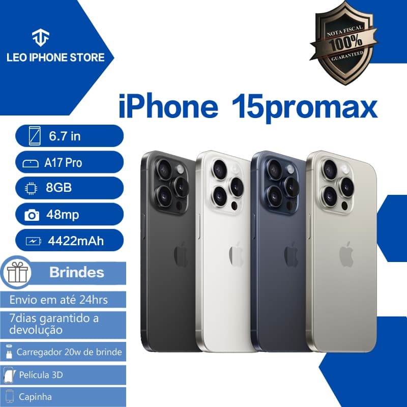 Celular Iphone 15 Pro Max 128gb/ 256gb 100% Original Com Garantia- Vitrine