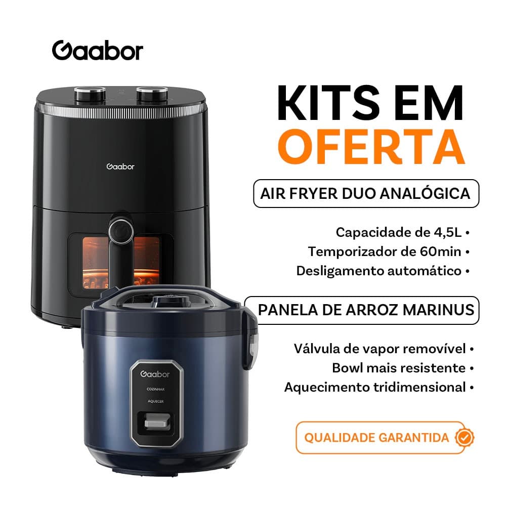 [Venda em combo]Gaabor Fritadeira Sem Óleo 4.2L Duo com Janela + Eletrodomésticos de cozinha