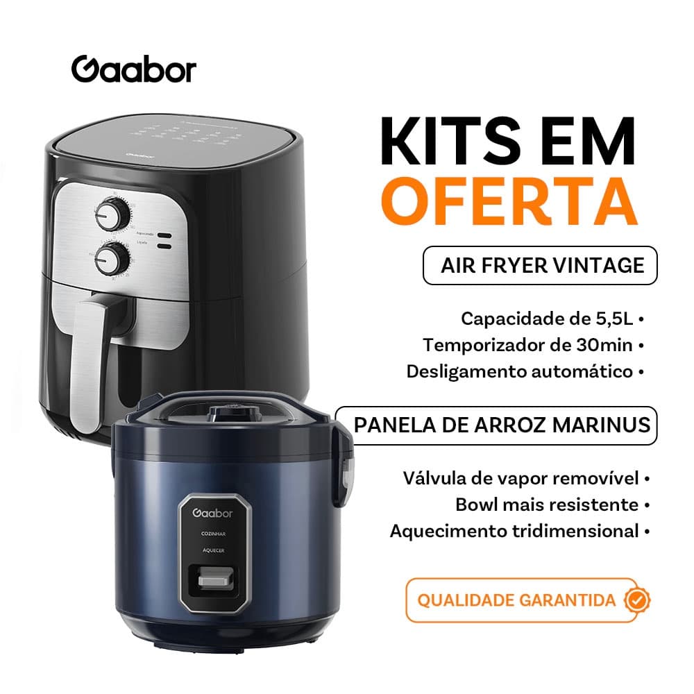 [Venda em combo]Gaabor Fritadeira Air Fryer 5.5L Grande Capacidade + Eletrodomésticos de cozinha