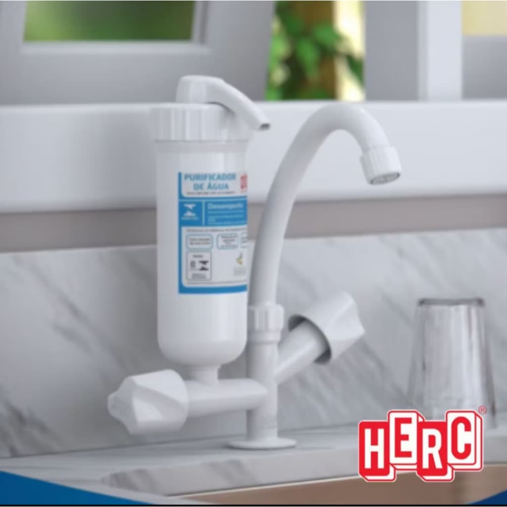 Torneira com filtro purificador branco para mesa/bancada da marca HERC