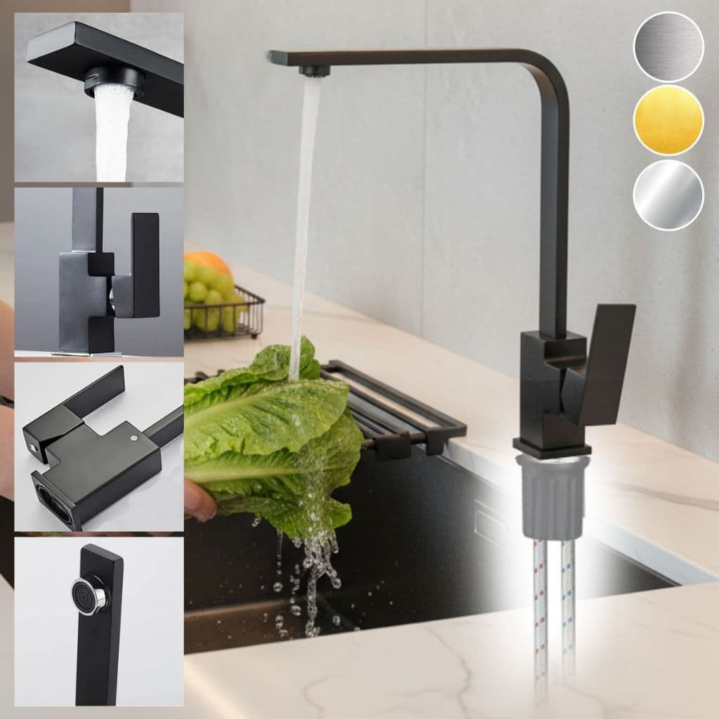 Torneira Cozinha Monocomando Slim Misturador Aço Inox Gourmet Bancada