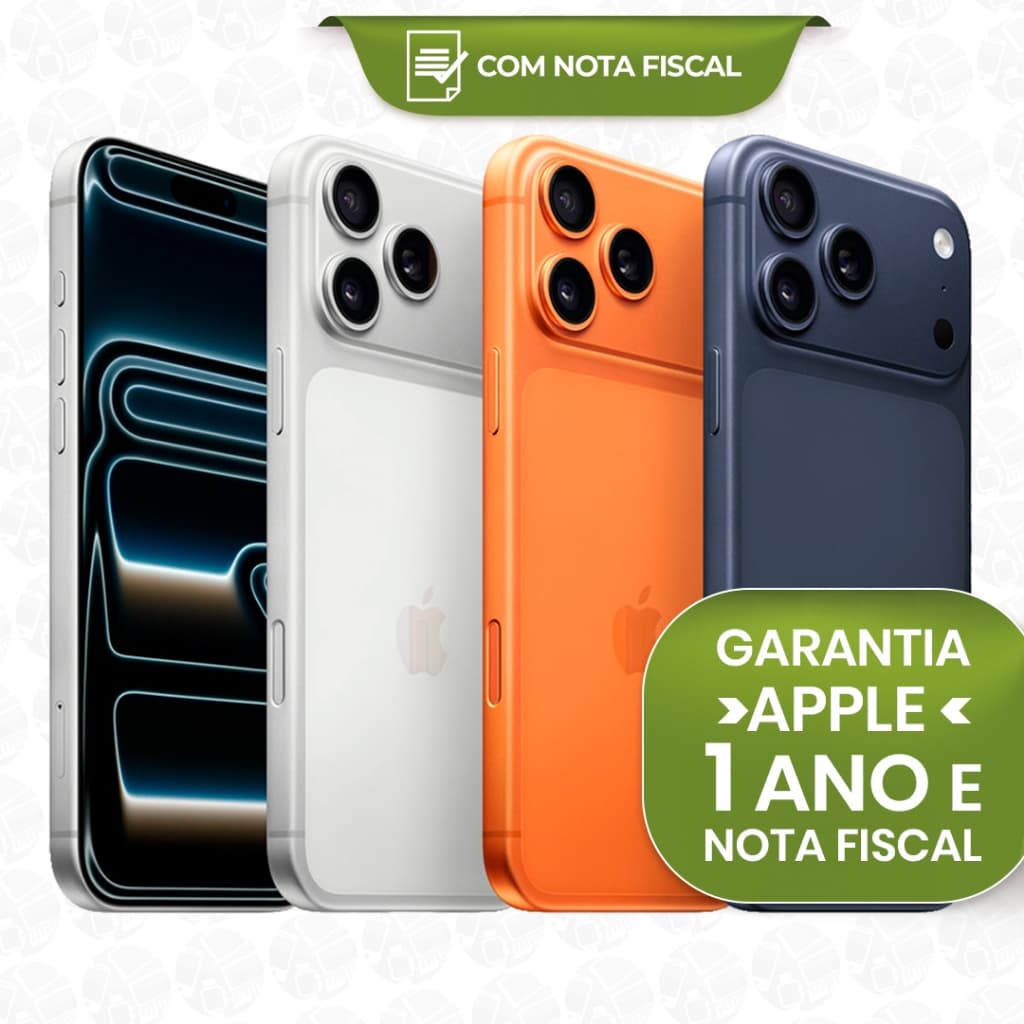 Celular iPhone 17 Pro e Pro Max 256GB 5G Dual E-sim Lacrado Original 1 Ano de Garantia Apple com NF