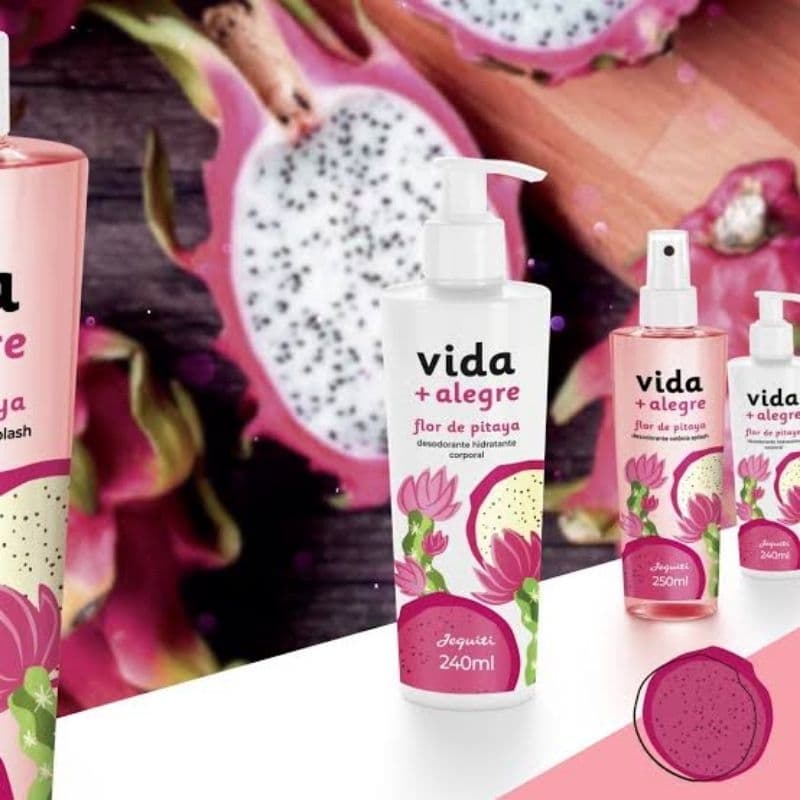 Kit Colônia Splash e Hidratante Vida + alegre Flor de Pitaya por Jequiti a Marca das Marcas.