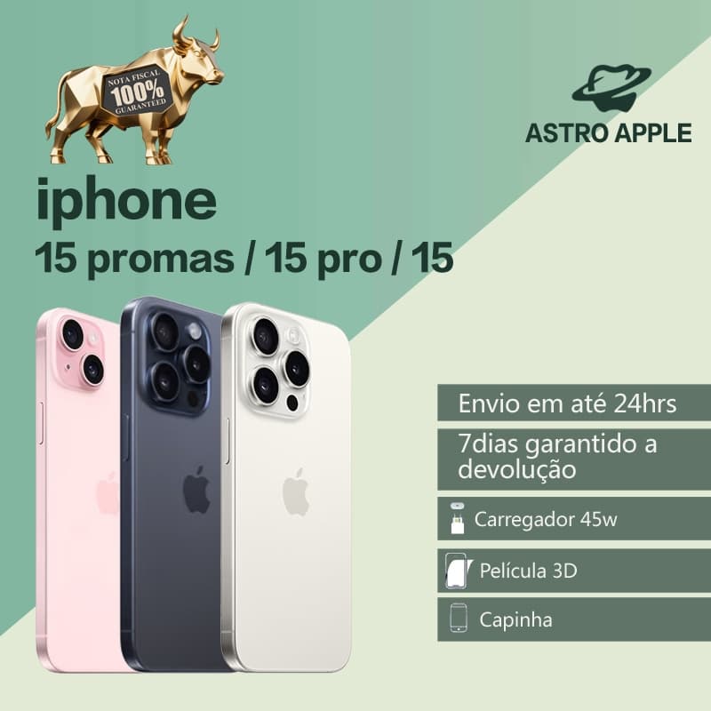 Celular Iphone 15/ 15 Pro/ 15 Pro Max 128gb/ 256gb 100% Original Com Garantia- Vitrine