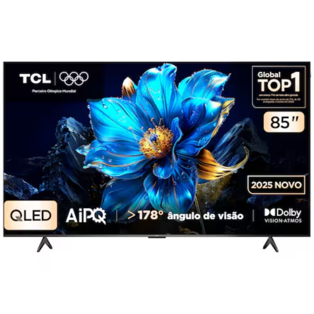 Smart TV 85” TCL 85P7K 4K QLED UHD 60Hz HDR10+ 60Hz Sistema Operacional Google TV