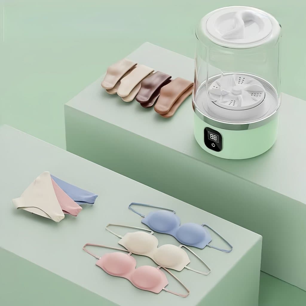 Mini Máquina De Lava Roupas Íntimas/Meias e Calcinha Com LED 1L– Lavar direta sem fio,110V