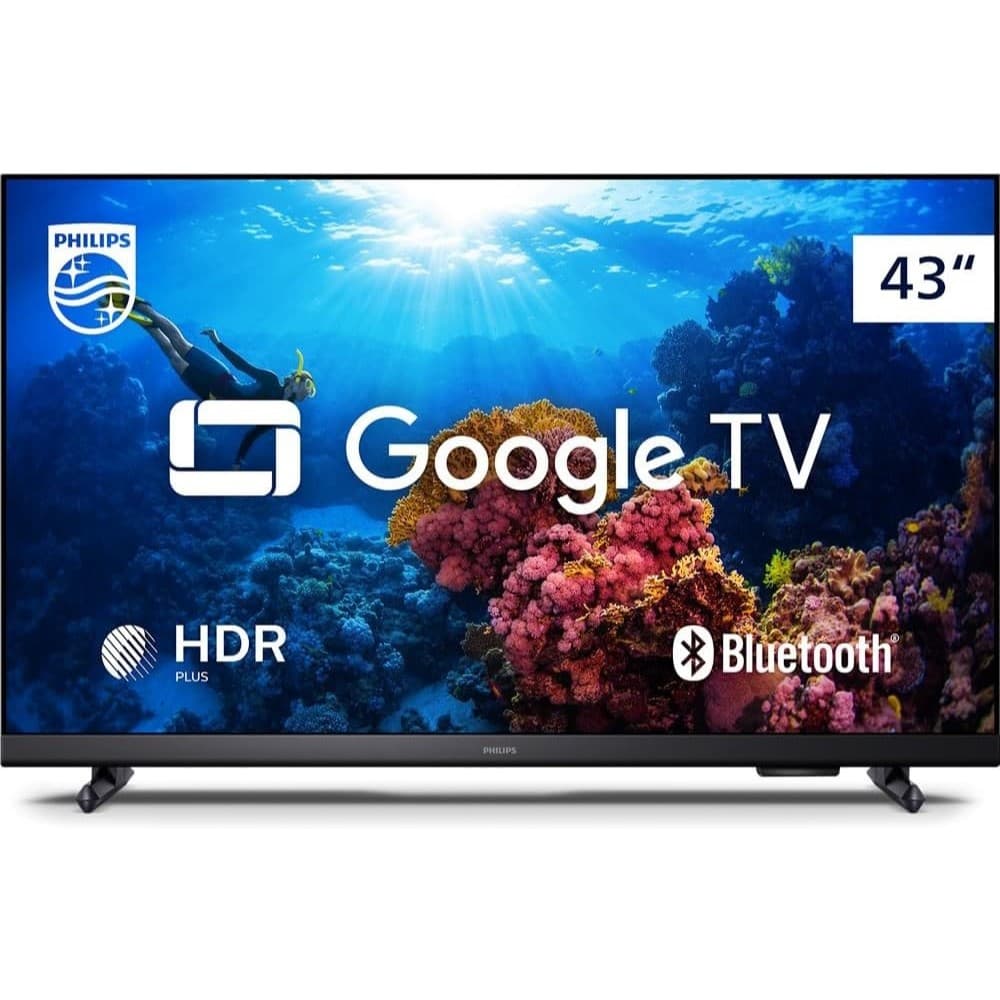 Smart TV Philips 43" Full HD 43PFG6918/78 Google TV, Comando de Voz, HDR, 3 HDMI, Wifi 5G Bluetooth