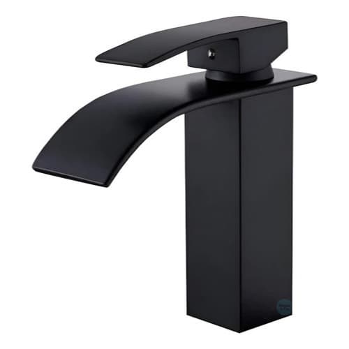 Torneira Monocomando Preta Slim Cascata Baixa Banheiro Moderna