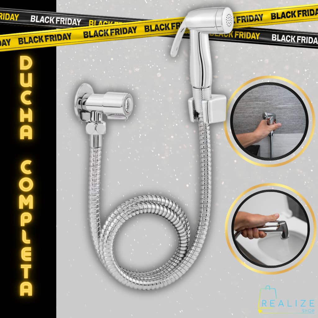Ducha Higiênica para Banheiro com Chuveirinho e Suporte de Parede
