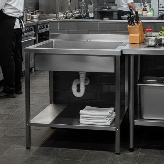 Cuba Pia Quadrada Inox Escovado Industrial — Ideal para Lavanderia ou Cozinha