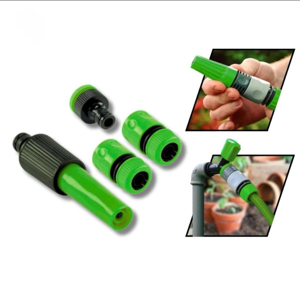 Kit Conjunto Irrigação 4 Pçs Engates e Esguicho Encaixe 1/2Pol