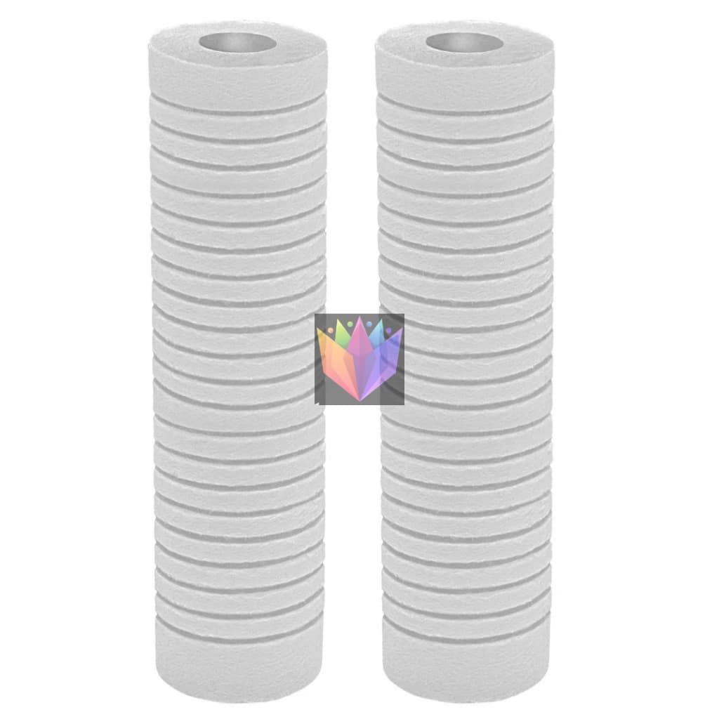 Kit 2 Refil Cartucho PP Ranhurado 9 3/4 Filtro Caixa D’Água Cavalete Alta Filtragem 0,5–50 Microns