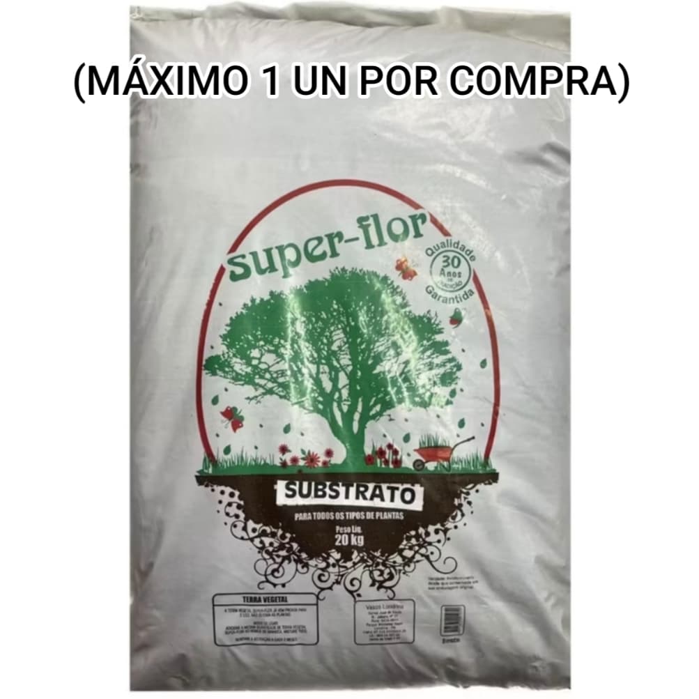Substrato para Todos Tipos de Plantas Marca Super Flor 20 Kg (MÁX 30 KG POR COMPRA NORMAS DE ENVIO)