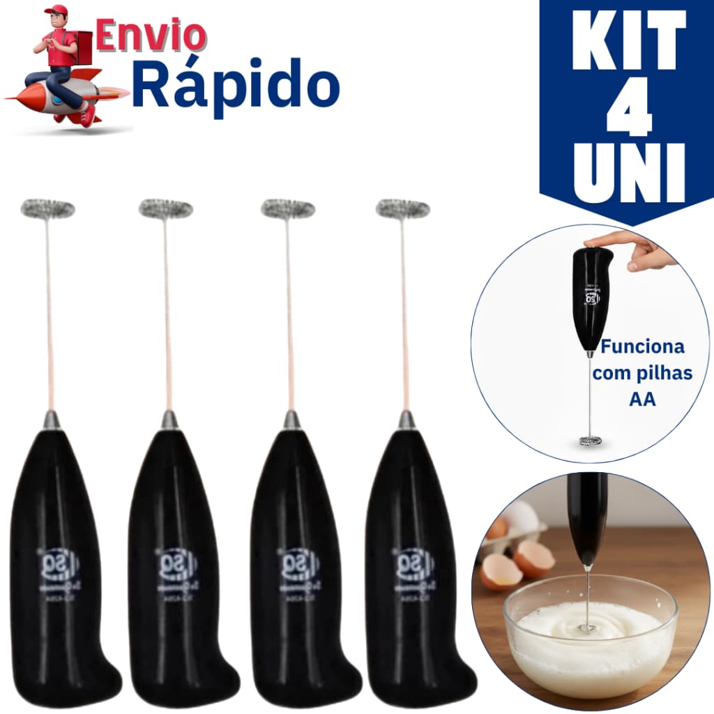 Kit 4 Misturadores de Bebidas Mini Mixer Profissional - Kit com 4 Unidades