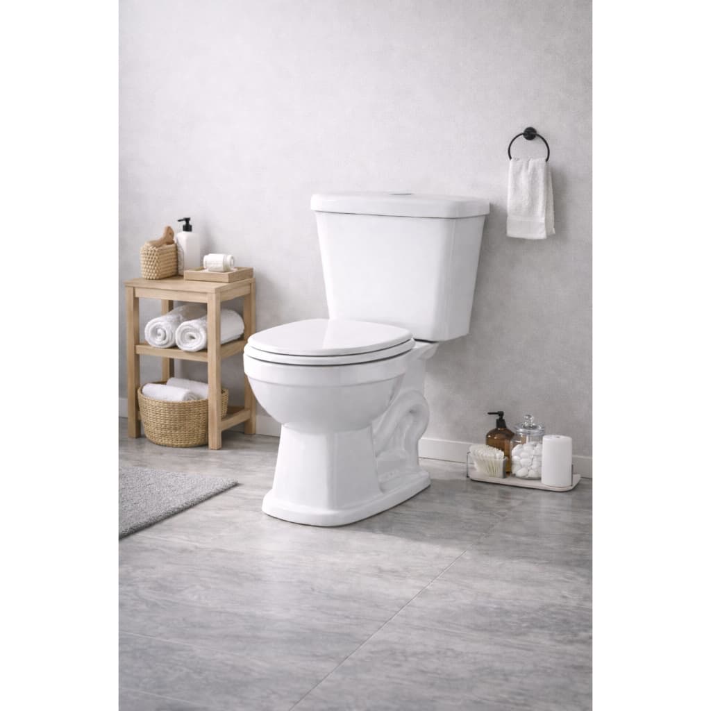 Kit Vaso Acoplado Quadrado Branco + Caixa Acoplada Luzarte Viseu Duplo Acionamento Moderno e Elegante