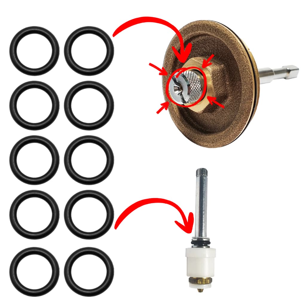 Kit 10 Aneis Oring Reparo Eixo do Registro Pressão E Torneira Deca Eixo Valvula Descarga Hydra Luxo