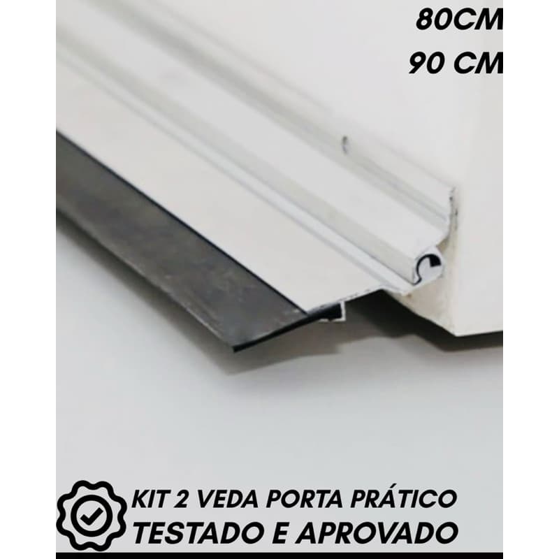 Veda Porta Vedante Protetor de Porta em Alumínio e Borracha 80cm 90cm 100cm