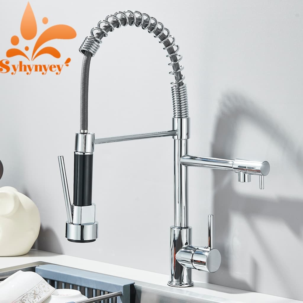 Torneira de cozinha monocomando cromada com bico giratório