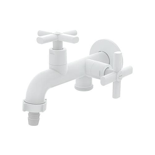 Torneira Tanque Maquina de Lavar ABS Branca 1/4V Branca Blukit